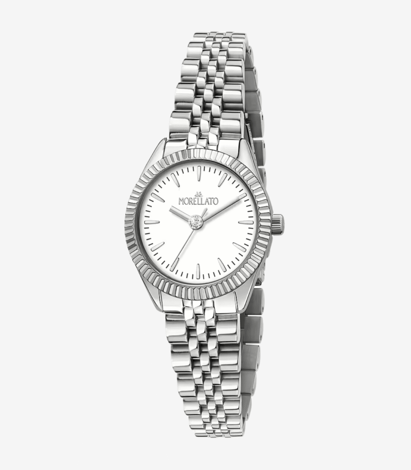Montre Femme Morellato Magia – R0153165520 – Boîtier Acier Inox 28 mm Argenté – Cadran Blanc – Bracelet Métal Argenté – Mouvement Quartz – Résistante à l'Eau 3 ATM – Garantie 2 Ans – Emballage Original Morellato. – Image 3