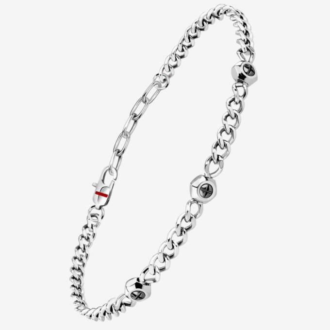 Bracelet Homme Sector Basic SZS129 - Élégance en Inoxydable avec Émail Noir