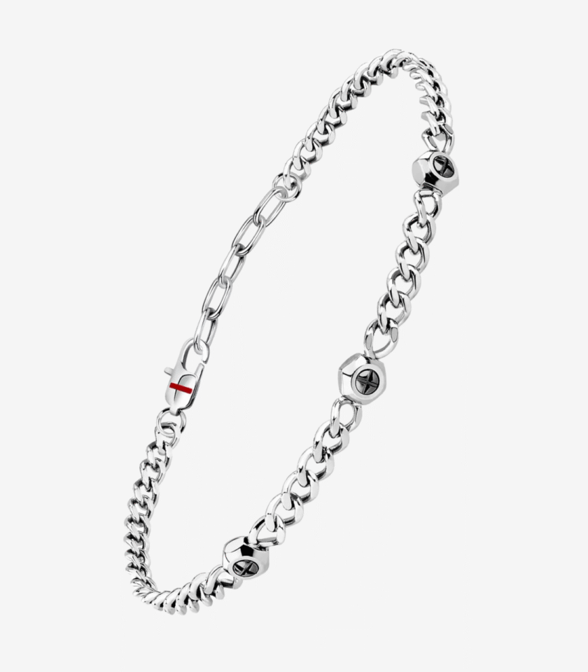 Bracelet Homme Sector Basic SZS129 - Élégance en Inoxydable avec Émail Noir