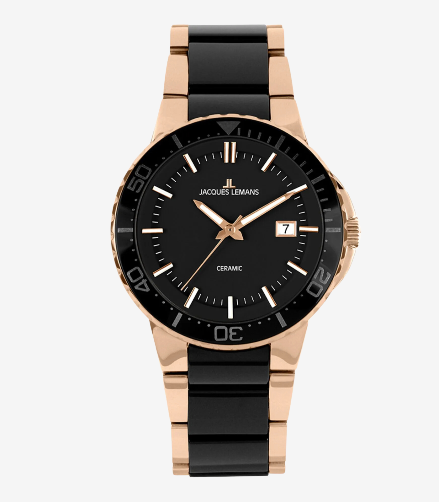 Montre Jacques Lemans 1-2164C - Chronographe Élégant pour Hommes avec Cadran Noir et Bracelet en Acier Inoxydable