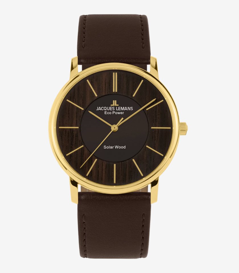 Montre Jacques Lemans 1-2105B - Montre Sportive Élégante pour Hommes avec Cadran Marron et Bracelet en Simili Cuir