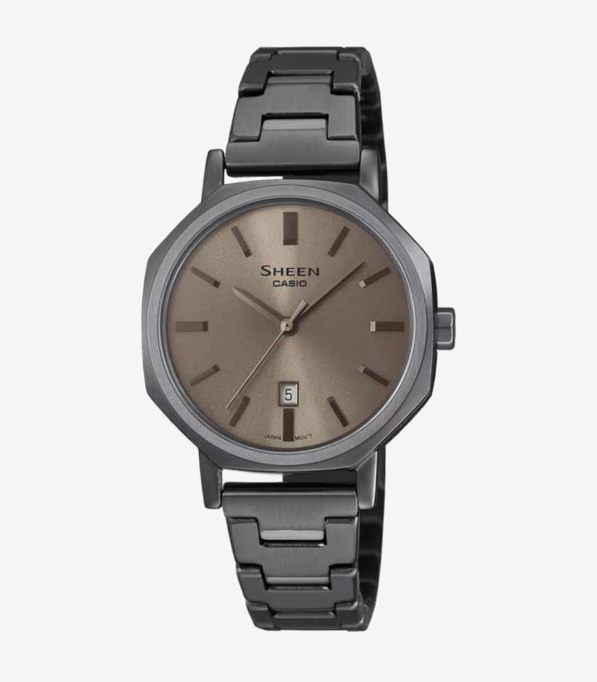 Montre Classique Casio Sheen SHE-4554GY - Design Raffiné avec Verre Saphir et Boucle Déployante - Verre Saphir