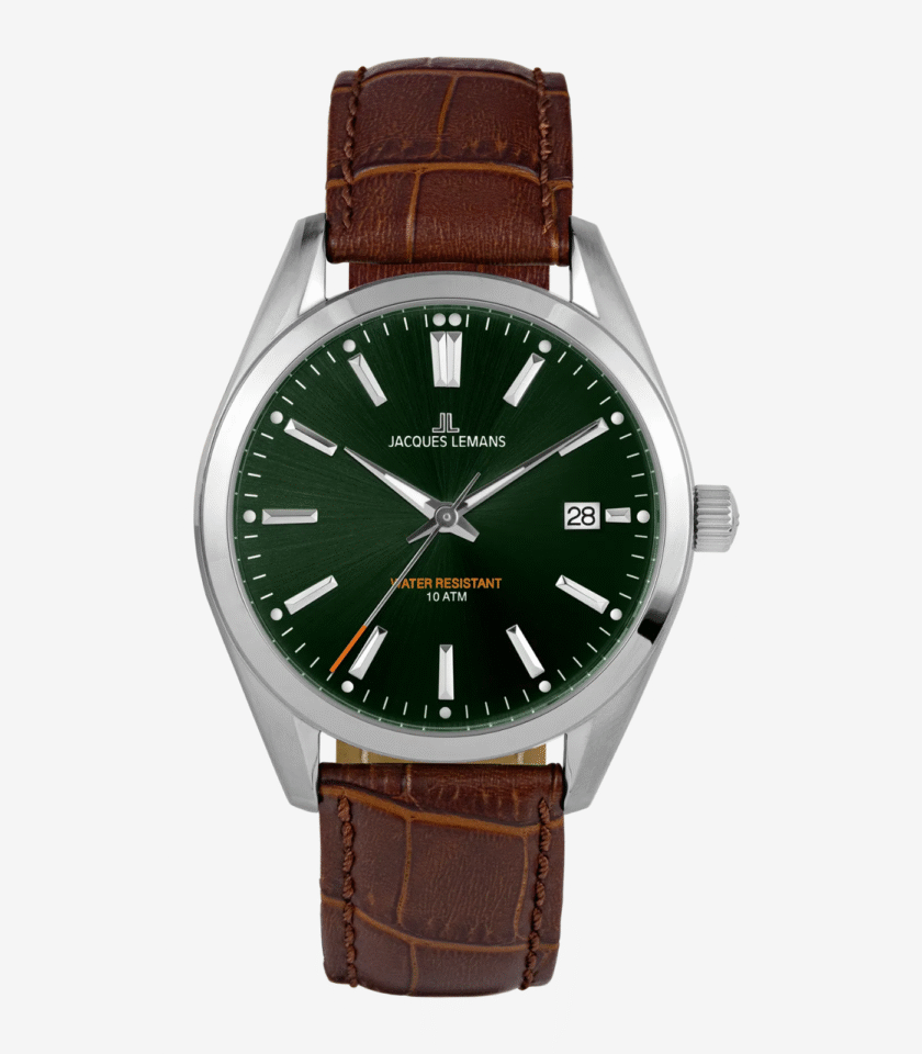 Montre Classique Jacques Lemans - Design Raffiné avec Verre Minéral et Boucle Ardillon - Cadran Vert - 1-1859D