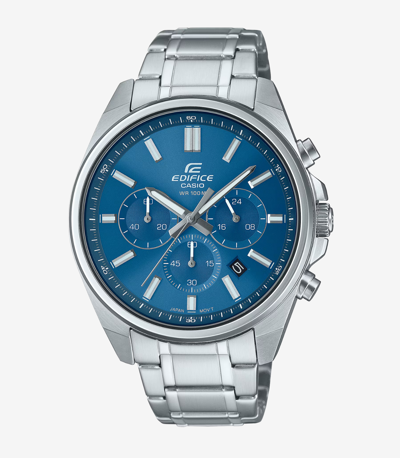 Casio EFV-650D-2AVUDF - Montre en Acier Inoxydable Résistante à l'Eau - Élégance Sportive avec Cadran Bleu