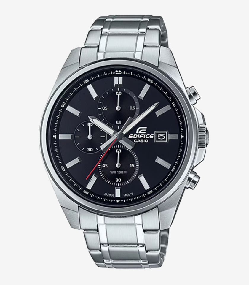 Casio EFR-610D-1AVUDF - Montre en Acier Inoxydable Résistante à l'Eau - Élégance Sportive avec Chronographe