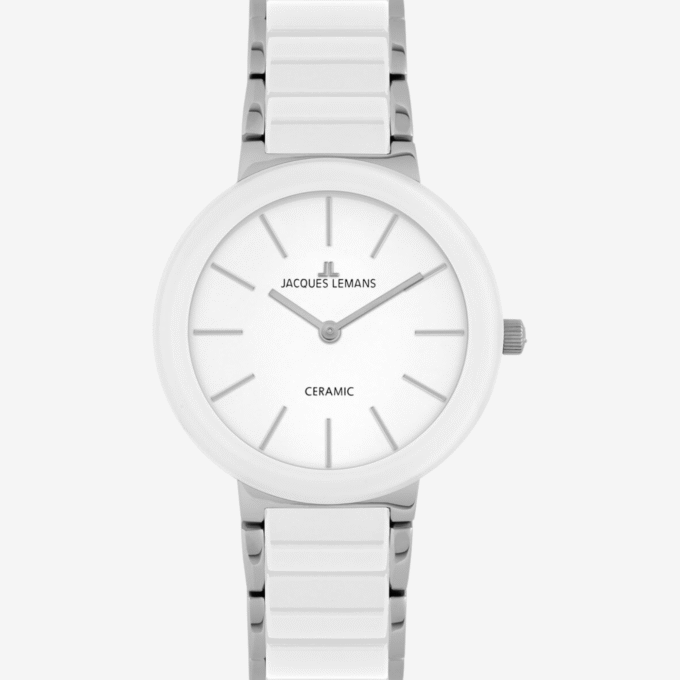 Montre Femme Jacques Lemans Monaco 42-7B - Design Moderne, Quartz, 10 ATM, Acier Inoxydable, Céramique, 34 mm