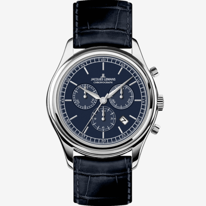 Jacques Lemans Genève 1-2188C - Montre Quartz avec Chronographe et Résistance à l'Eau de 10 ATM - Verre Saphir