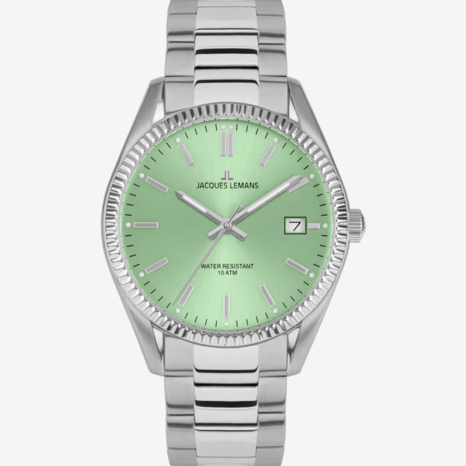 Jacques Lemans 50-3F - Montre Homme en Acier Inoxydable avec Résistance à l'Eau de 10 Bars