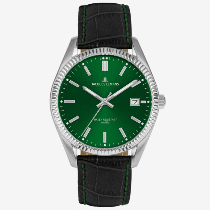 Montre Jacques Lemans 50-3T - Collection Anniversaire avec Boîtier en Acier Inoxydable - Bracelet en Cuir