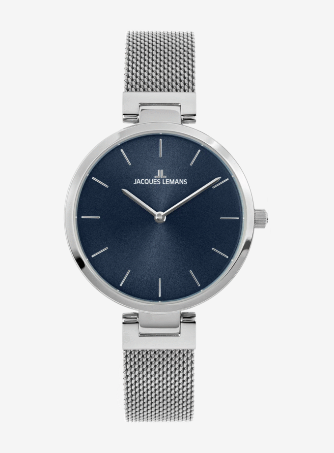 Jacques Lemans 1-2110C - Montre en Acier Inoxydable avec Bracelet en Cuir Noir