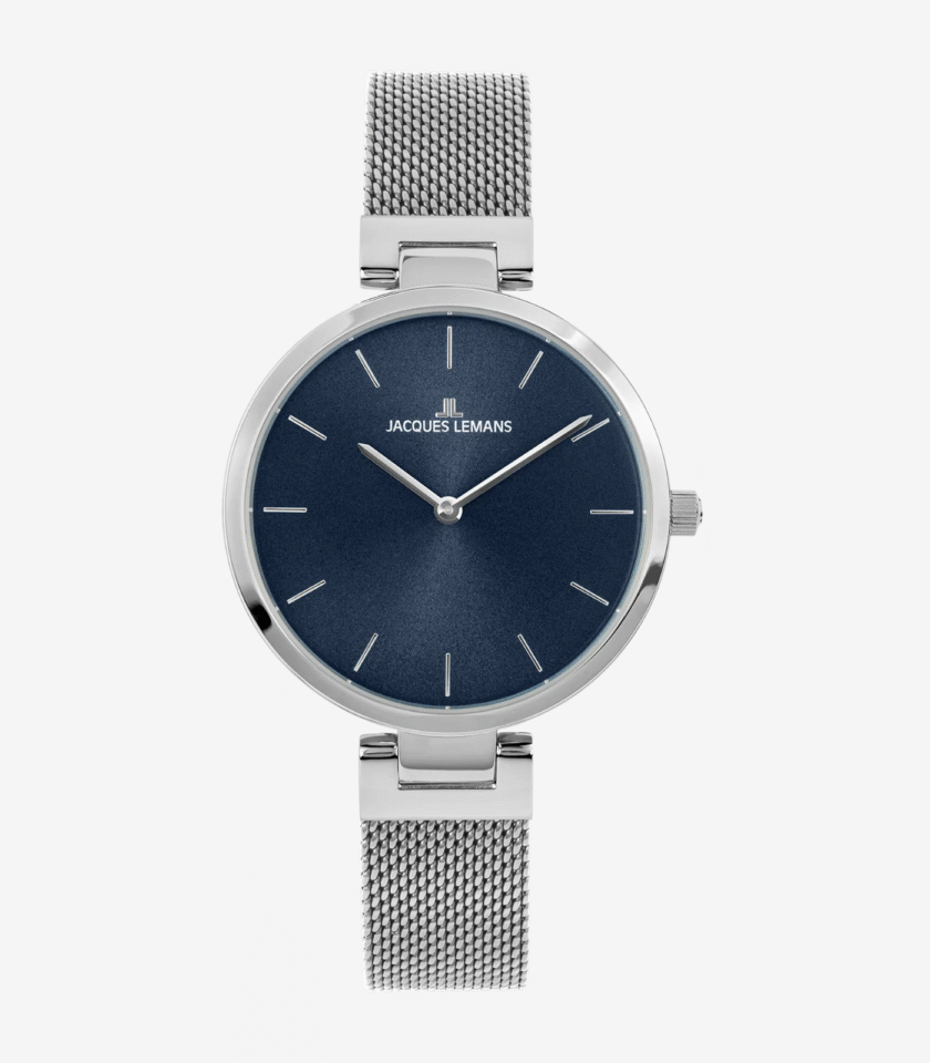 Jacques Lemans 1-2110C - Montre en Acier Inoxydable avec Bracelet en Cuir Noir