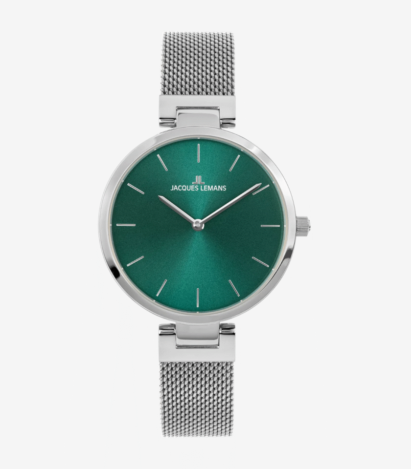 Montre Jacques Lemans 1-2110D - Style Chic pour Femme avec Résistance à l'Eau - Élégance et Précision avec Cadran Vert