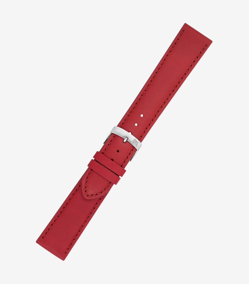 Sangle Montre Morellato A01X0969087082CR14 - Cuir Naturel Rouge Foncé - Largeur 14 mm
