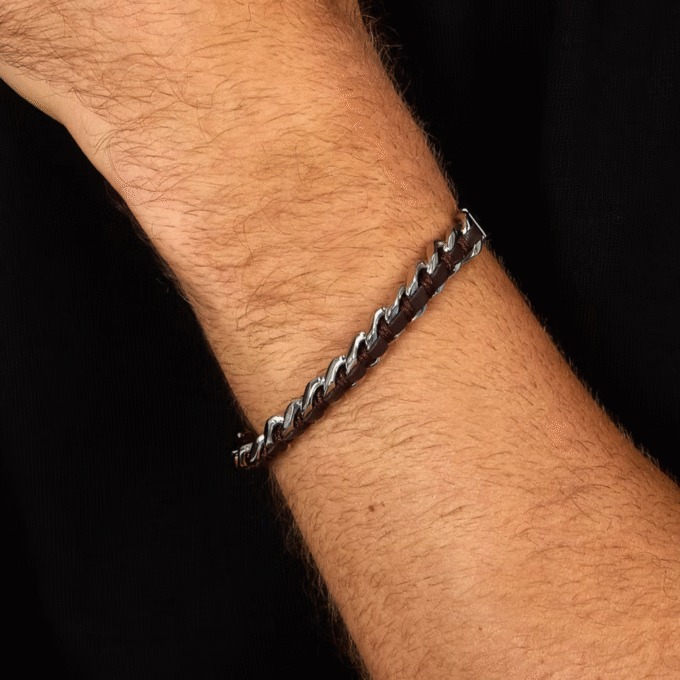 Bijou Élégant pour Hommes - Bracelet Argent avec Fermeture Cachée de Sector - szv123