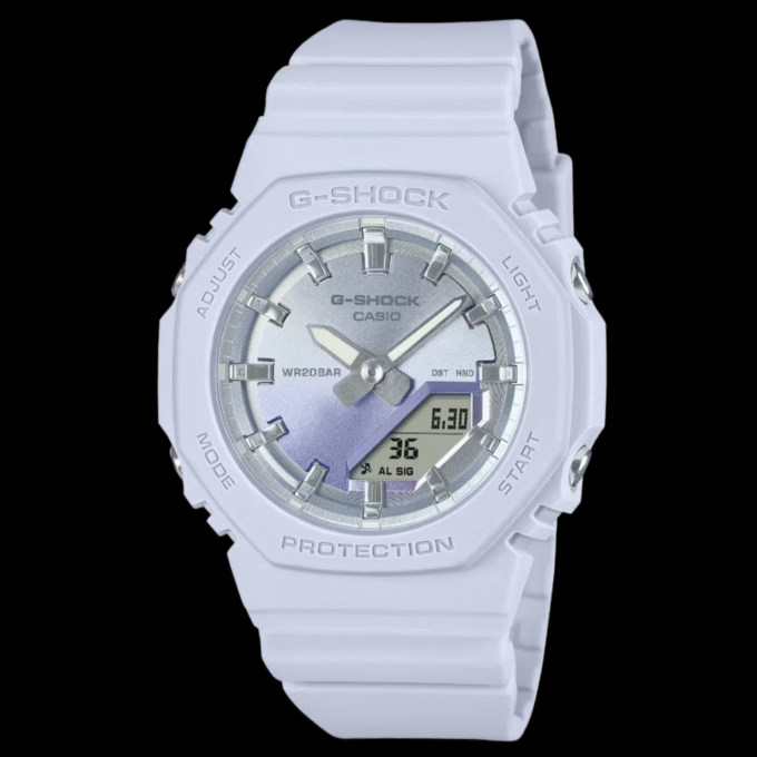 Montre Classique - Casio G-Shock Homme - Résistante aux Chocs, Étanche, Multifonction - Résine - Bleu et Argent - Réf. GMA-P2100SG-2ADR