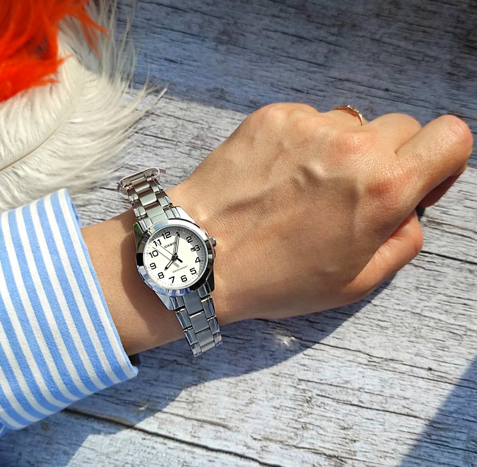 montre femme casio ltp 1215a 7b2df bracelet en acier inoxydable affichage analogique résistant à l'eau