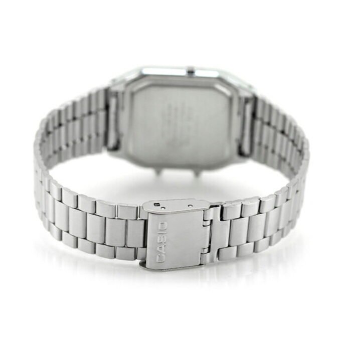 Montre Casio AQ-230A-4AMQYDF - Homme - Double affichage analogique et digital, Alarme, Chronomètre, Bracelet acier inoxydable - Couleur argentée - Référence AQ-230A-4AMQYDF