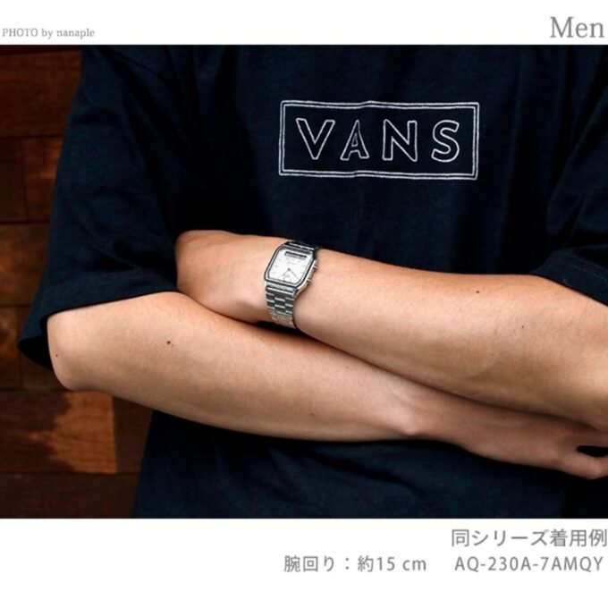 Montre Casio AQ-230A-4AMQYDF - Homme - Double affichage analogique et digital, Alarme, Chronomètre, Bracelet acier inoxydable - Couleur argentée - Référence AQ-230A-4AMQYDF