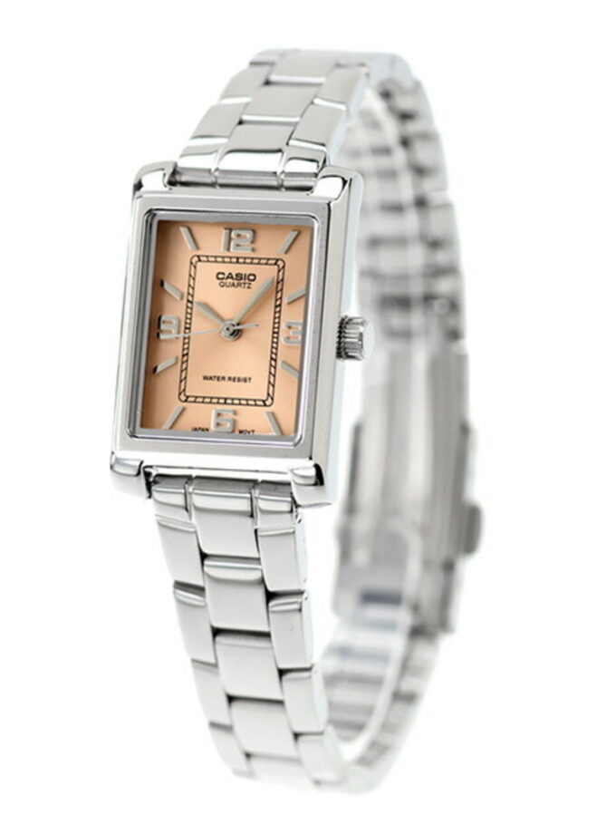 montre classique femme design Élégant, bracelet acier inoxydable, mouvement quartz, Étanche 50m acier rose référence ltp 1234dd 4adf