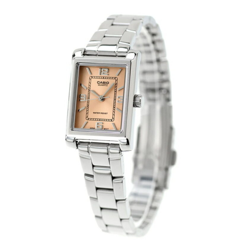 montre classique femme design Élégant, bracelet acier inoxydable, mouvement quartz, Étanche 50m acier rose référence ltp 1234dd 4adf