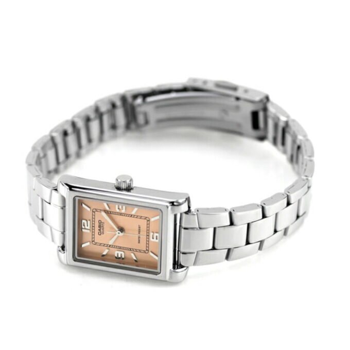 montre classique femme design Élégant, bracelet acier inoxydable, mouvement quartz, Étanche 50m acier rose référence ltp 1234dd 4adf