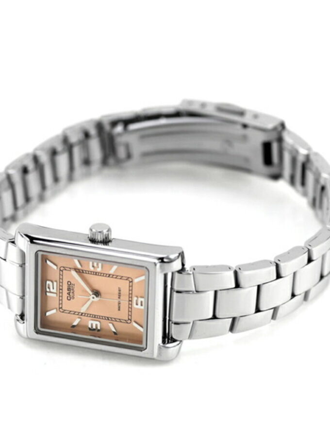 montre classique femme design Élégant, bracelet acier inoxydable, mouvement quartz, Étanche 50m acier rose référence ltp 1234dd 4adf
