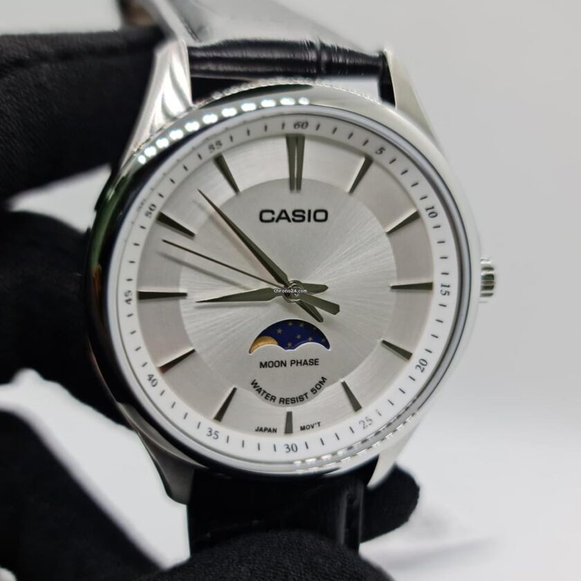 casio mtp m100l 7avdf montre homme en acier inoxydable avec bracelet en cuir