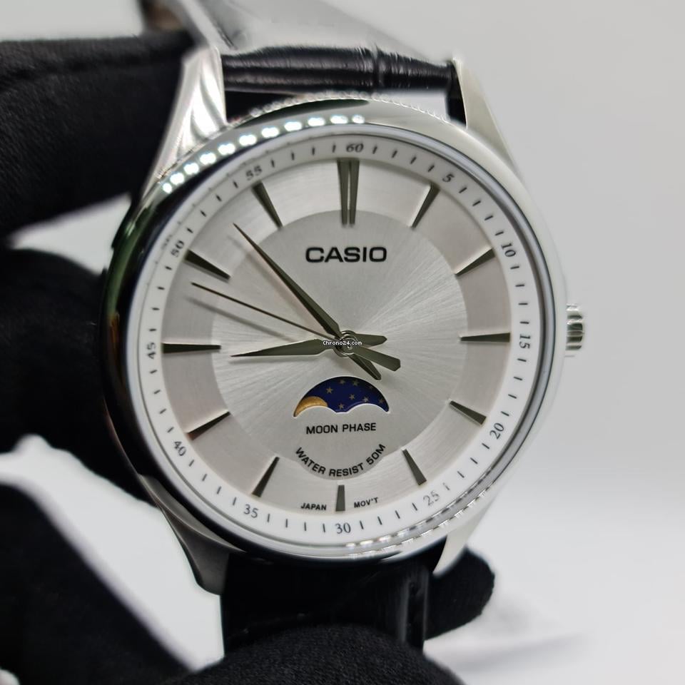 casio mtp m100l 7avdf montre homme en acier inoxydable avec bracelet en cuir