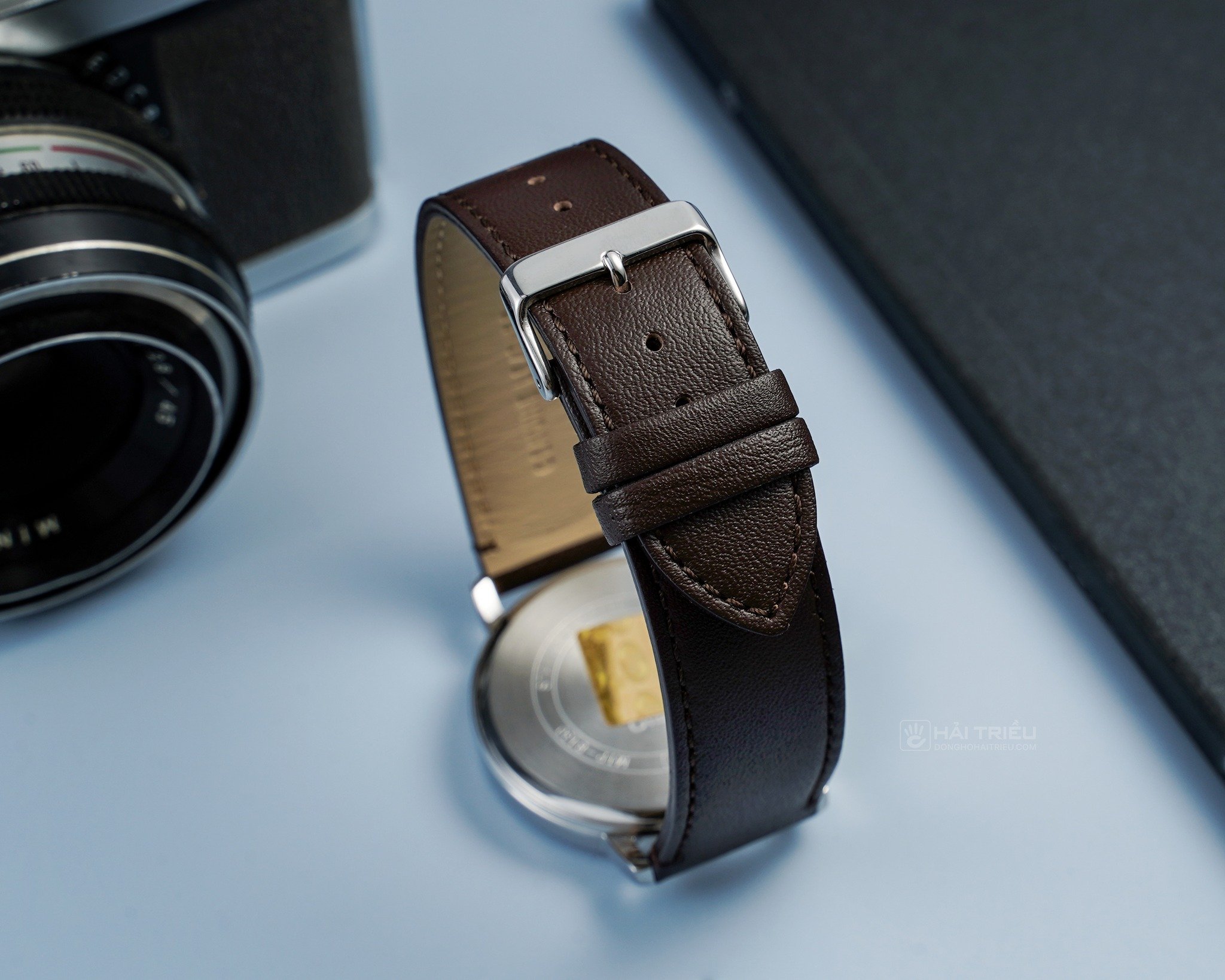 montre homme casio mtp b130l 2avdf bracelet en cuir marron affichage analogique résistant à l'eau