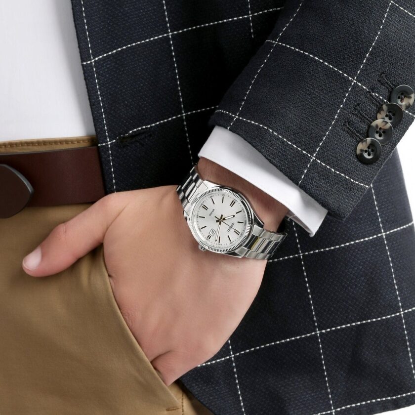 montre homme casio mtp 1302d 7a1vdf bracelet en acier inoxydable affichage analogique résistant à l'eau