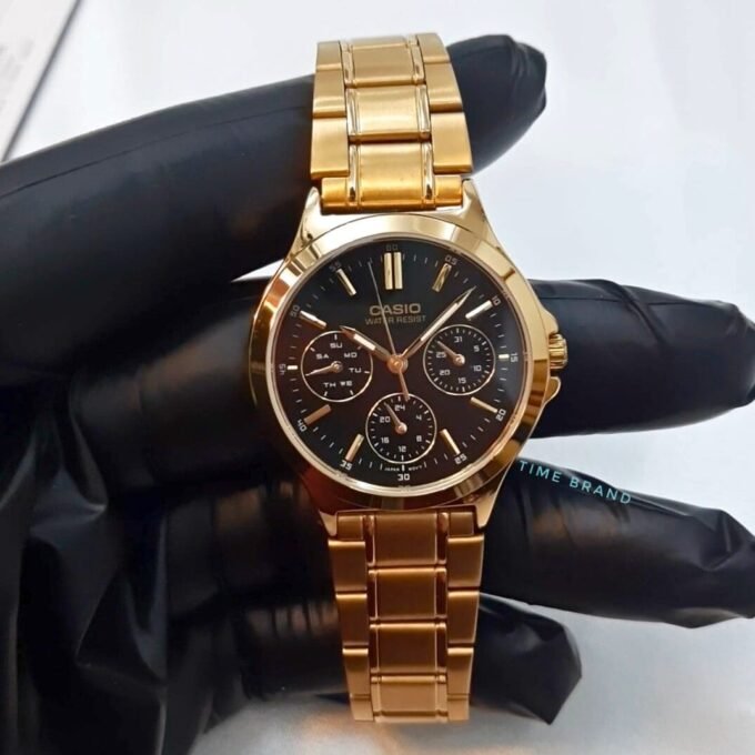 Montre Classique Femme - Casio LTP-V300G-1AUDF - Quartz, Bracelet Acier, Étanche, Affichage Analogique - Or - Référence LTP-V300G-1AUDF