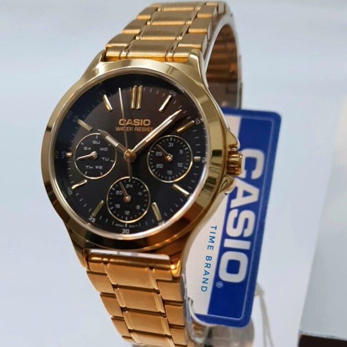 Montre Classique Femme - Casio LTP-V300G-1AUDF - Quartz, Bracelet Acier, Étanche, Affichage Analogique - Or - Référence LTP-V300G-1AUDF