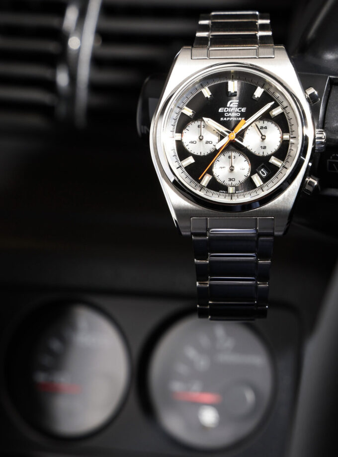 montre casio homme efb 730d 1avudf – collection edifice – chronographe, acier inoxydable, Étanche 100m, bracelet métal, cadran noir – référence efb 730d 1avudf