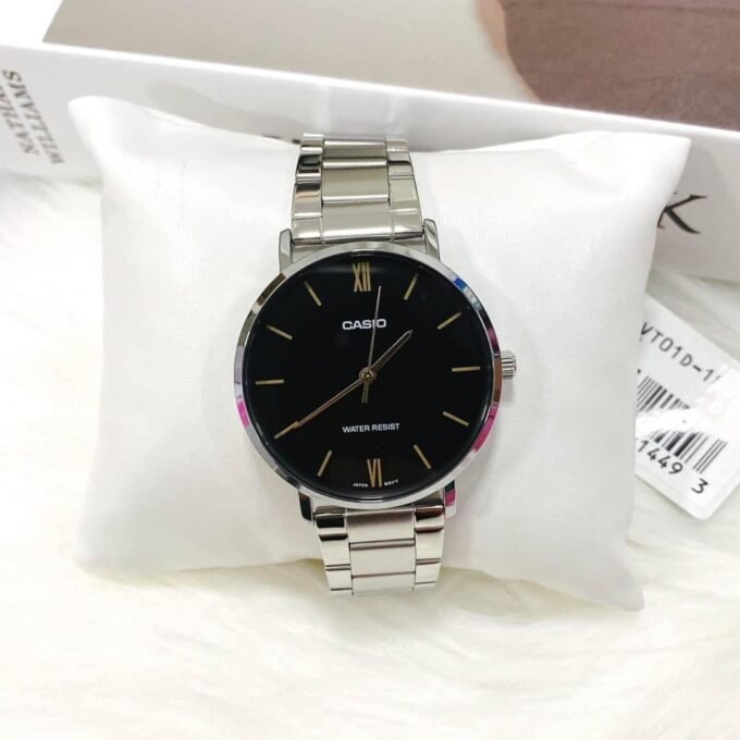 montre homme casio mtp vt01d 1budf bracelet en acier inoxydable résistant à l'eau