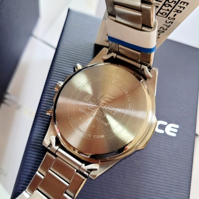 Montre Homme Casio Edifice EFR-S572D-1AVUDF - Bracelet Gris en Acier Inoxydable - Résistance à l'eau 100 Mètres