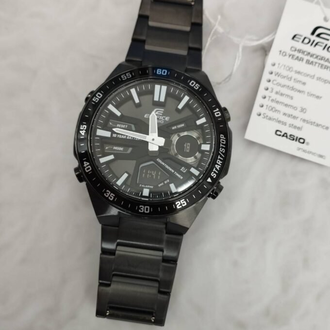 Montre Classique - Casio - Homme - Chronographe, Résistante à lEau, Bracelet Acier Inoxydable, Verre Minéral - Argent - EFV-C110DC-1ADF
