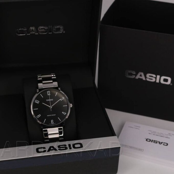 Montre CASIO Homme - MTP-VT01D-1B2UDF - Bracelet Gris En Acier Inoxydable - Résistante à l'eau - 12 Mois De Garantie