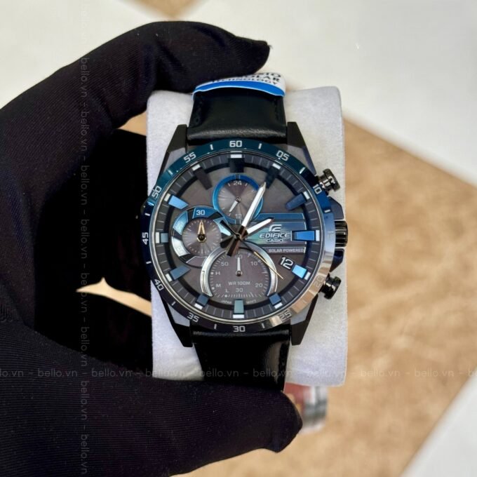 Montre Chronographe Casio Edifice Eqs-940Nl-1Avudf Pour Homme Avec Bracelet En Cuir - Verre Saphir