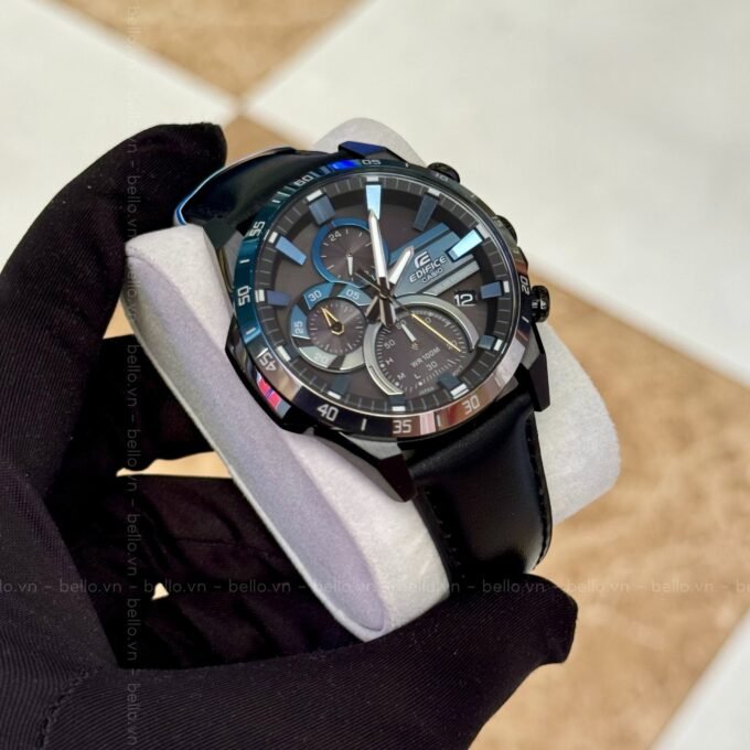Montre Chronographe Casio Edifice Eqs-940Nl-1Avudf Pour Homme Avec Bracelet En Cuir - Verre Saphir