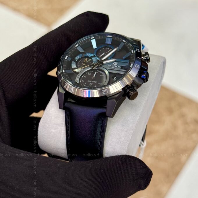 Montre Chronographe Casio Edifice Eqs-940Nl-1Avudf Pour Homme Avec Bracelet En Cuir - Verre Saphir