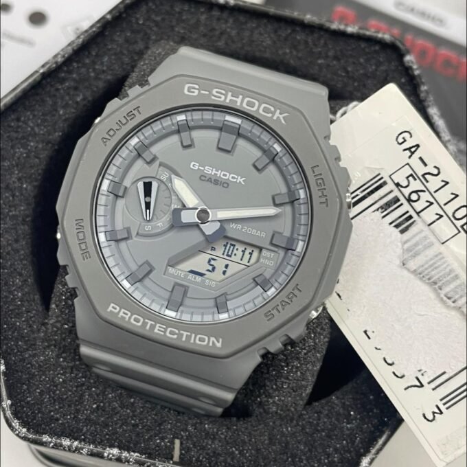 Montre Homme Casio G-Shock GA-2110ET-8ADR - Bracelet Gris En Silicone - Résistance à l'eau 200 Mètres