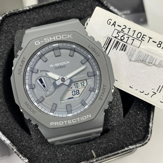 Montre Homme Casio G-Shock GA-2110ET-8ADR - Bracelet Gris En Silicone - Résistance à l'eau 200 Mètres