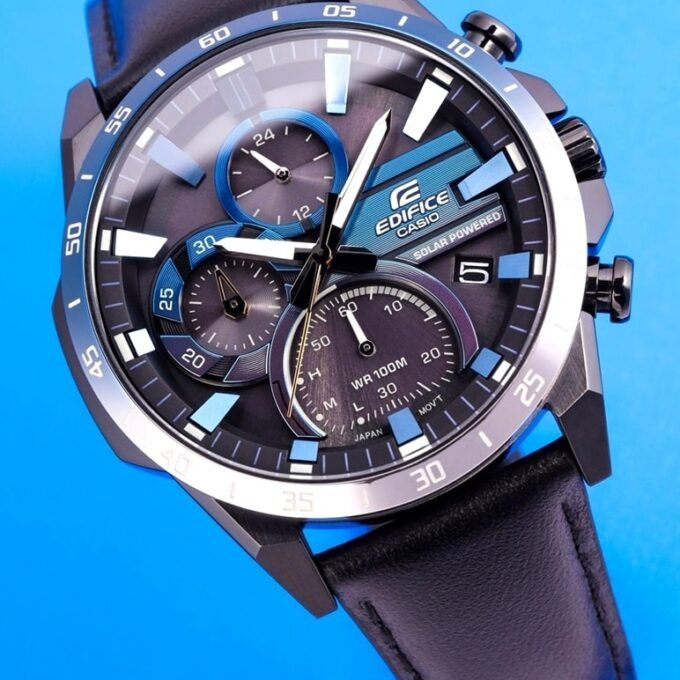 Montre Chronographe Casio Edifice Eqs-940Nl-1Avudf Pour Homme Avec Bracelet En Cuir - Verre Saphir