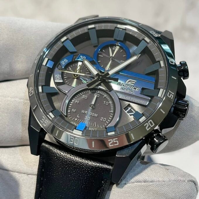 Montre Chronographe Casio Edifice Eqs-940Nl-1Avudf Pour Homme Avec Bracelet En Cuir - Verre Saphir