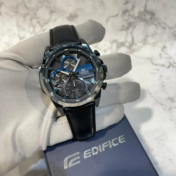 Montre Chronographe Casio Edifice Eqs-940Nl-1Avudf Pour Homme Avec Bracelet En Cuir - Verre Saphir