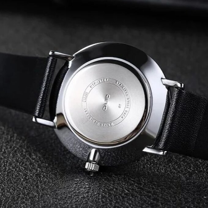 Montre CASIO Homme - MTP-VT01L-1B2UDF - Bracelet Noir En Cuir Véritable - Résistante à l'eau - 12 Mois De Garantie