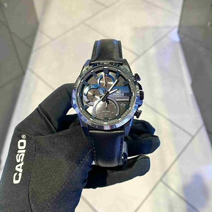 Montre Chronographe Casio Edifice Eqs-940Nl-1Avudf Pour Homme Avec Bracelet En Cuir - Verre Saphir