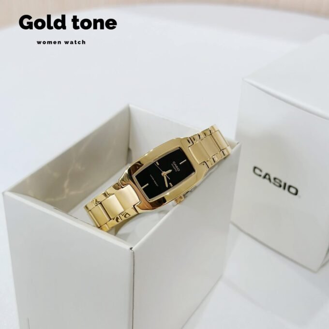 Montre CASIO Femme - LTP-1165N-1CRDF - Bracelet Dorée En Acier Inoxydable - Résistante à l'eau - 12 Mois De Garantie