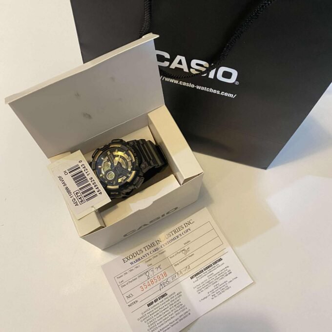 Montre Homme Casio AEQ-110BW-9AVDF Quartz Analogique-Numérique, Acier Inoxydable, Bracelet Silicone Noir, Verre Résine, 52mm, 2017