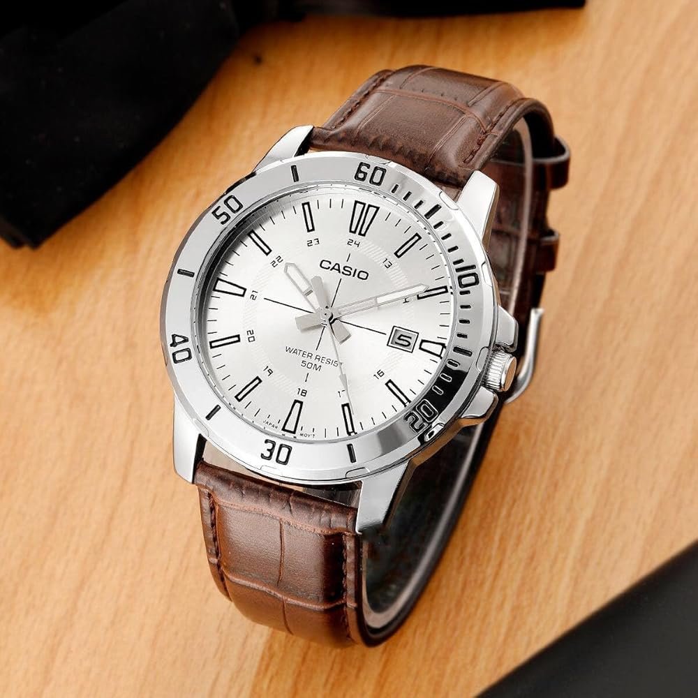 casio mtp vd01l 7cvudf montre Élégante pour homme avec bracelet en cuir noir